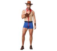 Caxndycing Halloween Costume Men's Western Cowboy Sissy Lingerie Personality Funny Party Cosplay Uniform Adult Sexy Underwear Dress Up Nightclub Suit Outfit
