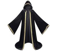 Caxndycing Medieval Clothing Men's Monk Priest Tunic Renaissance Cosplay Robe Long Halloween Costume Retro Vintage Cloak Trench Coat Adult Uniform Monk Costume