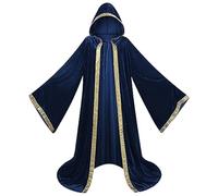 Caxndycing Medieval Clothing Men's Monk Priest Tunic Renaissance Cosplay Robe Long Halloween Costume Retro Vintage Cloak Trench Coat Adult Uniform Monk Costume