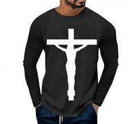 Caxndycing Men's Halloween Hoodie with Print Christian Cross Pullover Christ Hoodie Printed Techwear Hooded Jacket Nail Cross Printed Sweatshirt, black, XL