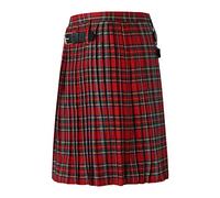Caxndycing Men's Plaid Short Skirt, U Red, Small