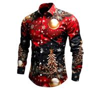 Caxndycing Men's Summer Shirt Retro Rose Flower Skull Printed Blouse Lapel Button Down Short Sleeve T-Shirts Gothic Skeleton Shirt Holiday Party Beach Shirts Vintage Hawaiian Shirt Funny Party Outfit,
