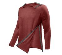 Caxndycing Men's Unisex Post Shoulder Surgery Shirts for Men Tearaway Recovery Long Sleeve Shirt Women Full Open Side Snap Adaptive Clothing Quick Drying Long Sleeve Shirt, red, XL