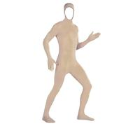 Caxndycing Men's Women's Polyester Spandex Full Body Costume One-Piece Bodysuit Full Body Suit Long Sleeve Jumpsuit Dance Jersey Ballet Leotard Leotard with Zip, beige, M