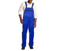 Caxndycing Men's Work Trousers Quality Dungarees Work Wear with Pockets Robust Work Dungarees Work Trousers Protective Dungarees Loose Cotton Dungarees Plain Jumpsuit, blue, 4XL