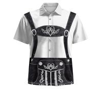 Caxndycing Oktoberfest Shirt Men's Short Sleeve 3D Printed Costume Shirt Button Down Hawaiian Shirt Men Lapel Festival Casual Shirt German Bavarian Costume Shirt Loose Fit Short Sleeve Shirt, black