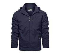 Caxndycing Regatta Rain Jacket Men's Waterproof Breathable Softshell Jacket for Men Stand-Up Collar Cargo Jacket Military Outdoor Jacket Quick-Drying Running Jacket Leisure Summer Transition Jacket,