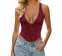 Caxndycing Spaghetti Top Women's Tank Tops Crop Vests Tops with Lace Tight Top Summer Lace Top Y2K Undershirt Sexy Cardigan Elegant Strappy Top Spaghetti Straps Tank Top, red, S