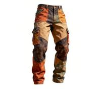 Caxndycing Steampunk Trousers Men's Western Cowboy Costume Vintage Boho Cargo Trousers Gothic Medieval Viking Trousers Retro Hippie Jogging Bottoms Jungle Camp Costume Trekking Trousers Riding