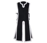 Caxndycing Weapon Skirt Men's Medieval Knight Costume Templar Knight Crusader Viking Tunic Temple Carnival LARP Cosplay Cotton Linen Look Clothing Fancy Dress, black, L