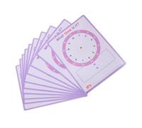 CAXUSD 10 Sheets Reusable Dual-sided Teaching Paper for S Early Math Skills Learning Smooth Erasable Analog Clock Practice Boards Homeschool Guides