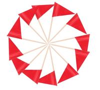 CAXUSD 100pcs Mini Blank Toothpick Flags Triangle Food Markers for Appetizers Cupcakes and Fruit Safe Material Toppers for Elegant Party Decorations