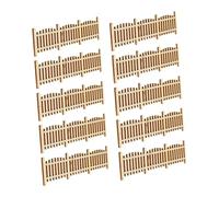 CAXUSD 10pcs 1:50 Scale Mini Fence for Crafts Wooden Model Village Accessories Decorative Miniature Fences Hand Assembled Design for Architectural and Urban Planning Layouts