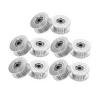CAXUSD 10pcs Aluminum Timing Pulleys with Bearings Teeth Bore Idler Synchronous Wheels for Belt Compatible with Printers Cnc Automation Machinery