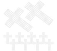 CAXUSD 10pcs Cross Mesh Canvas Sheets Plastic White 7.8x5.5cm Precise Grid for Needlework Yarn Embroidery Suitable for Home Decor and DIY Projects