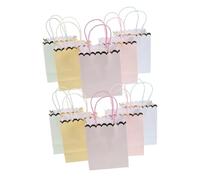 CAXUSD 10pcs Macaron Paper Treat Bags Vibrant Mini Goodie Bags with Handles for Birthdays Showers Mother's Day Celebrations and Seasonal Favors