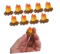 CAXUSD 10pcs Miniature Dollhouse Campfire Model Realistic Fire Ornament for Cozy Ambiance Portable Fake Fire Display Prop for Tiny Campfire Scene Decoration