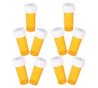 CAXUSD 10pcs Reusable Pp Pill Bottle Organizer with Safety Cap Design, 8dr Capacity Travel Pill Container for Family Members, Compact Medicine Storage Case for Travel Essentials