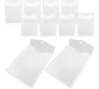 CAXUSD 10pcs White Pp File Storage Bags with Fine Workmanship and Sturdy Design, Plastic Document Pouches for Office and School File Organisation