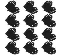 CAXUSD 12 Pairs Black Cotton Working Gloves Thickened Reusable Labour
