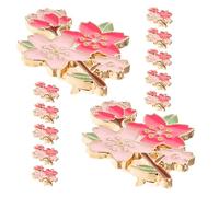 CAXUSD 12 Pcs Japanese Cherry Blossom Lapel Pins Pink Zinc Alloy Flower Brooches for Women Spring Accessories Wedding Banquet Decoration Multipurpose Cute Badge Brooches