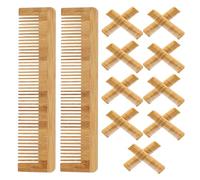 CAXUSD 12pcs Disposable Bamboo Hair Comb for Gentle Styling and Wide Tooth Design, Natural Wood Material, Suitable for Beard and Scalp Care, for Travel and Business Trips, Portable