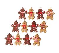 CAXUSD 12pcs Gingerbread Man Ornaments Adorable Pvc Christmas Tree Decorations for Holiday Home Decor for Xmas Parties and Seasonal Celebrations
