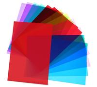 CAXUSD 12pcs Light Diffuser Film High Transparency Films for Photography Lighting Easy Cut Sheets Red Pink Purple Green