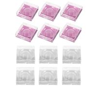 CAXUSD 12pcs Plastic False Eyelash Storage Case in Silver with Simple Chic Design, Protects and Keeps Fake Lashes in Place, Eyelash Holder Case for Female Friends