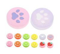 CAXUSD 14pcs Silicone Thumb Caps for Animal Theme Luminous Fruit Rocker Cap Replacement Thumb Stick Enhanced Comfort Gaming