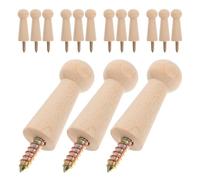 CAXUSD 15pcs Unfinished Beech Wooden Shaker Peg Hooks with Screws, Multipurpose Utility Wall Hooks for Hanging Coats, Hats, Towels, for Home and DIY Paint Colour Projects