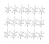 CAXUSD 18pcs Acrylic Snowflake Christmas Ornaments 4.5cm Shatterproof Hanging Decorations for Xmas Tree Home Window Winter Wedding Includes Crystal String for Easy Hanging