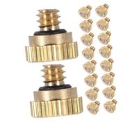 CAXUSD 18pcs Brass Low Pressure Atomizing Misting Nozzles for Water Hose Sprayer Garden Irrigation and Cooling Spray Heads Energy-efficient Outdoor Mist System