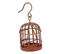 CAXUSD 1Pc Miniature Bird Cage Decor Wrought Iron Pendant for Garden Landscaping Brown Mini Bird Cage Decoration for Micro Gardening Art and Miniature Gardens