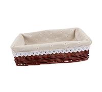 CAXUSD 1pc Rattan Woven Storage Basket for Fruit Display and Cosmetic Organization Rustic Reddish for Decor