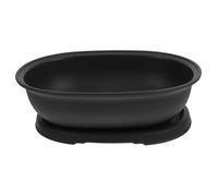 CAXUSD 1Set Elegant Oval Planter Pot with Tray Unique Plastic Garden Pot for Succulent Bonsai Plants Easy to Use Decorative Flower Container for Indoor Outdoor Gardening