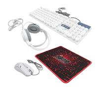 CAXUSD 1set Usb Gaming Accessory Kit Backlit Keyboard Ergonomic Mouse Headset Mouse Pad for Office Gaming Use Stylish Easy to Use