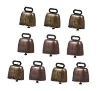 CAXUSD 1set Vintage Design Cattle Bells for Livestock Sound Hanging Bells Farm Accessories for Pets Home Decoration Lightweight Portable for Animal Lovers Random Color 10pcs