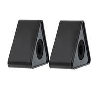 CAXUSD 2 Pcs Triangular Abs Microphone Logo Flag Stand for Interviewers Black Sturdy Mic Station Accessories for Broadcast Reporting