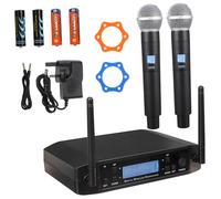 CAXUSD 2 Pcs Wireless GLXD4 One-to-Two BETA58A FM U-Band Microphone System UK Power Supply Accessories Included Stage Home Outdoor Black ABS Stable Signal