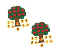 CAXUSD 2 Sets Felt Tree Number Matching Random Styles Educational Non Woven Recognition Game for Interactive Teaching Tool Wall Hanging Decor