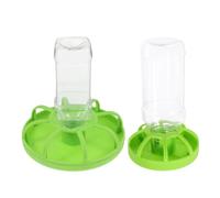 CAXUSD 2 Sets Quail Feeder And Waterer Kit Plastic Fence Feeder with Small & Large Bottles Large Capacity Poultry Food Dispenser for Quailbaby Chicks Small Poultry