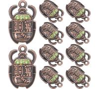 CAXUSD 20pcs Egyptian Beetle Charms Alloy Pendants for Jewelry Making with Unique Chic Design, for Handicrafts and Bracelet Making Accessories