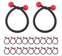 CAXUSD 20pcs Elastic Small Hair Ties, Cute Fabric Ponytail Holders with Plastic, Chic Design Hair Accessories for Daily Wear and Family Photo Props
