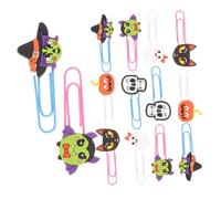 CAXUSD 20pcs Halloween Paper Clips Gothic Skull Ghost Bookmarks Halloween Party Supplies Gothic Office Stationery Reusable Bookmark Clips