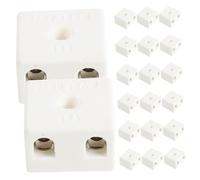 CAXUSD 20pcs High Temperature Ceramic Terminal Block 2 Position 5 Hole Ceramic Wire Connector Porcelain Electrical Connector White for Tight Internal Layouts and Mass Production