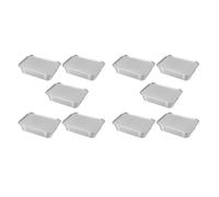 CAXUSD 20pcs Silver Tin Foil Boxes 850ml Bbq Foil Containers with Lid Practical for Serving the Table and Wedding Party Use