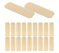 CAXUSD 20pcs Stainless Steel Blank Name Tag Rectangle Metal Plate for Quick Attachment and Visitor Badge Distribution, Golden Colour Suitable for Conferences and DIY Painting Supplies