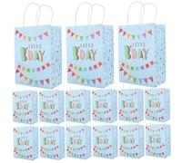 CAXUSD 24pcs Cartoon Birthday Gift Bags Lightweight Kraft Paper Candy Treat Tote Bags for Party Favors Cute Design for Boys Birthday Celebration and Gift Wrapping