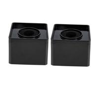 CAXUSD 2pcs Abs Microphone Station Logo Flags, Square Cube Mic Logo for Interview and Tv Reporters, Sturdy Black Microphone Flag Stations for Broadcast and Field Reporting